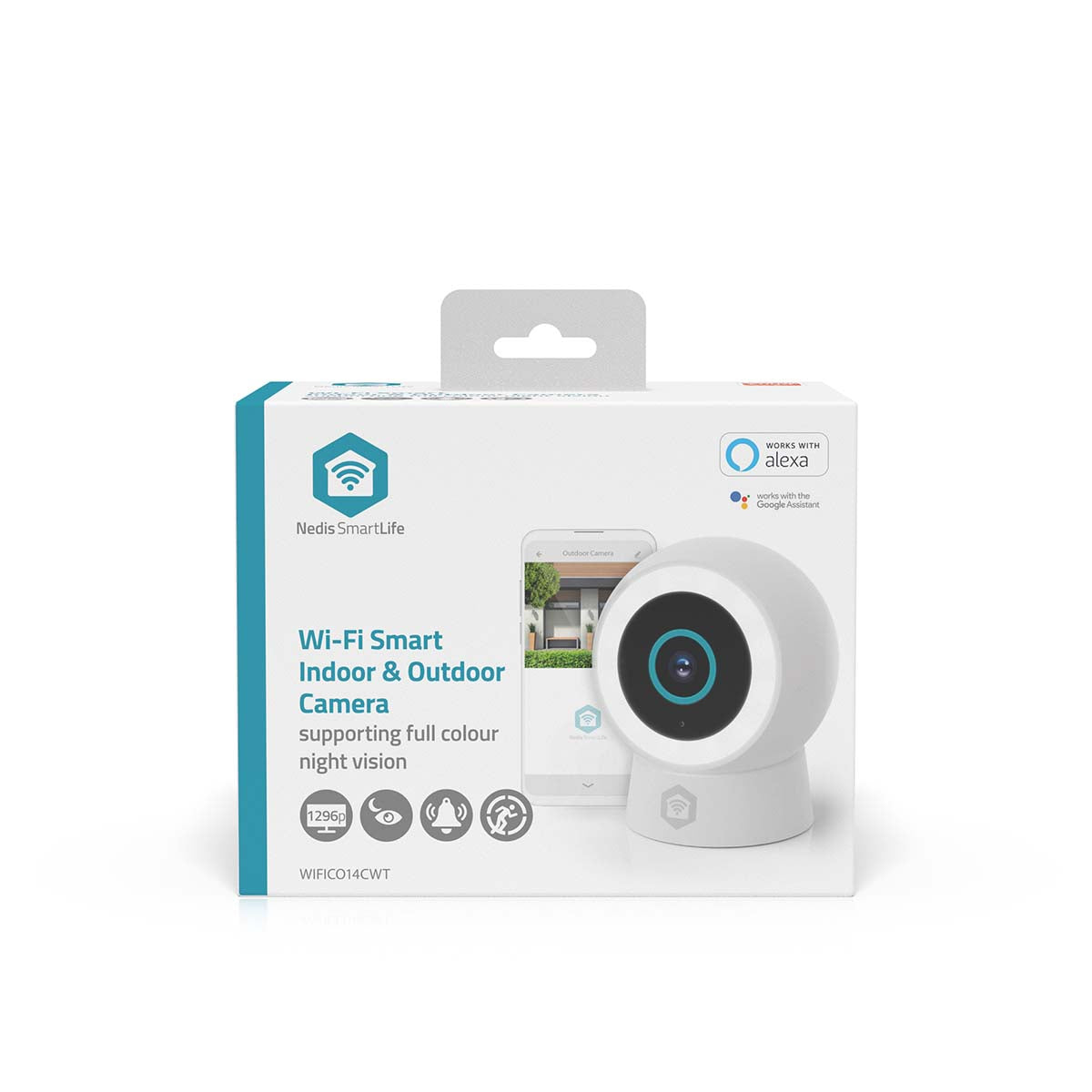 SmartLife Außenkamera | Wi-Fi | Spotlight | 3MP Full HD 1296p | IP65 | Cloud Storage (optional) / microSD (not enthalten) / Onvif | 5 V DC | mit Bewegungssensor | Nachtsicht | Weiss