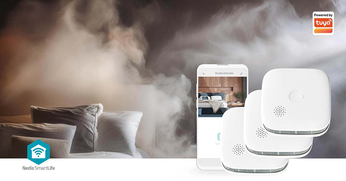 SmartLife Rauchmelder | Wi-Fi | Batteriebetrieben | Sensorlebensdauer: 10 Jahre | EN 14604 | Max. Batterie-Lebensdauer: 24 Monate | 85 dB | Weiss | 3 Stück