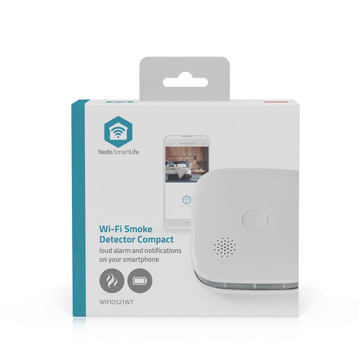 SmartLife Rauchmelder | Wi-Fi | Batteriebetrieben | Sensorlebensdauer: 10 Jahre | EN 14604 | Max. Batterie-Lebensdauer: 24 Monate | 85 dB | Weiss | 1 Stück