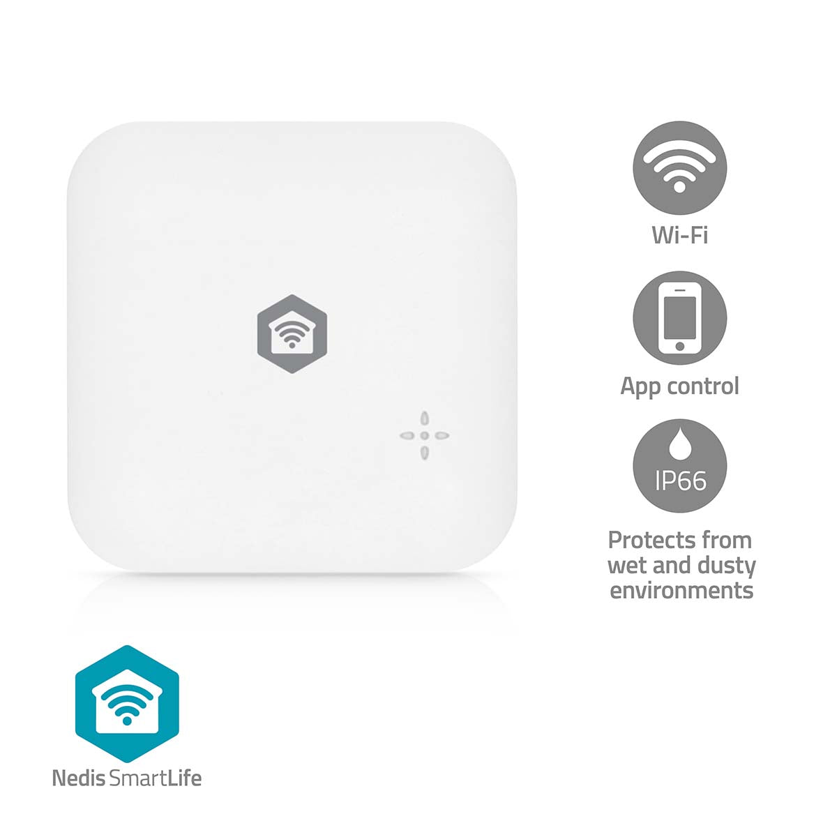 SmartLife Wassermelder | Wi-Fi | Batteriebetrieben | Verlängerung enthalten | Max. Batterie-Lebensdauer: 24 Monate | 80 dB | Weiss
