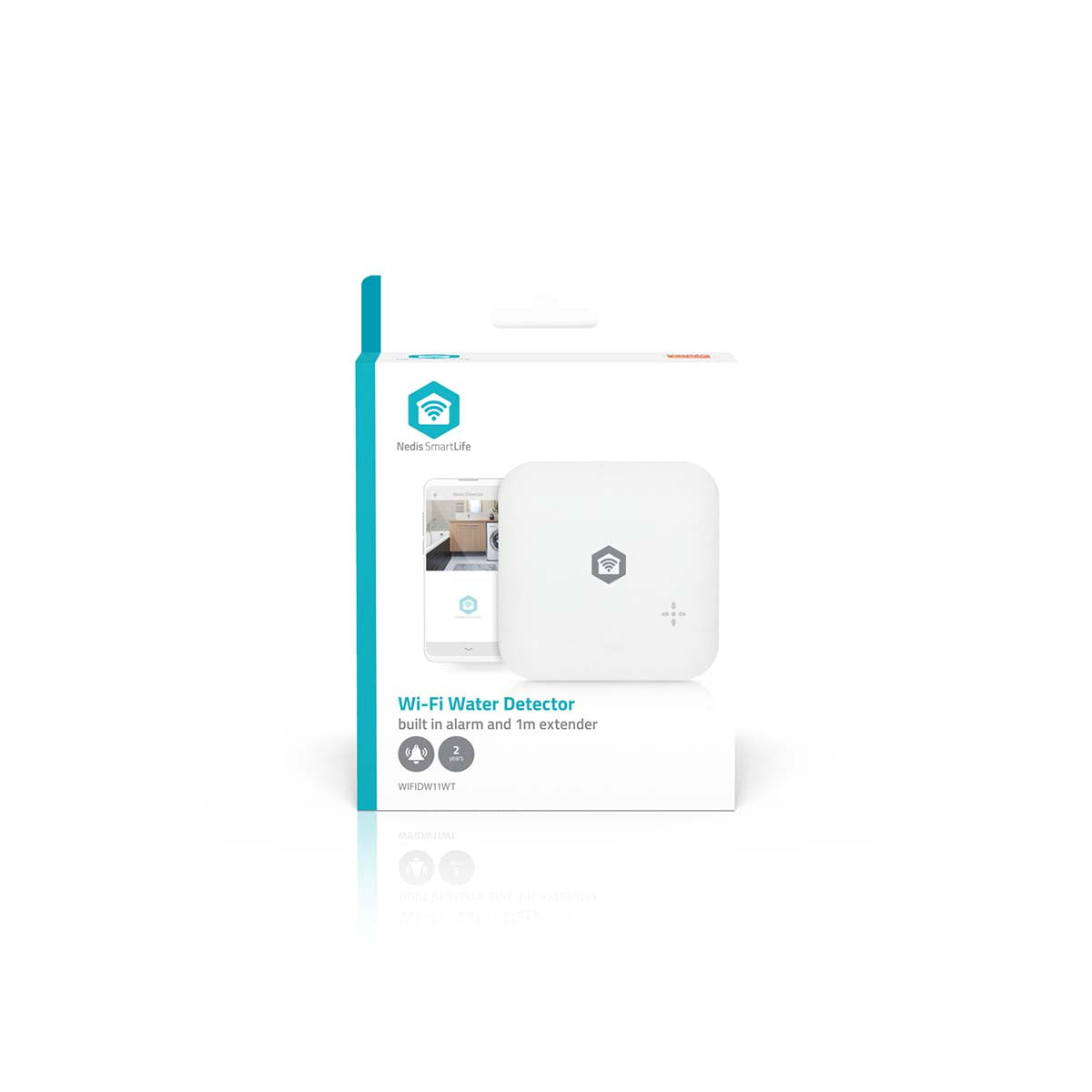SmartLife Wassermelder | Wi-Fi | Batteriebetrieben | Verlängerung enthalten | Max. Batterie-Lebensdauer: 24 Monate | 80 dB | Weiss