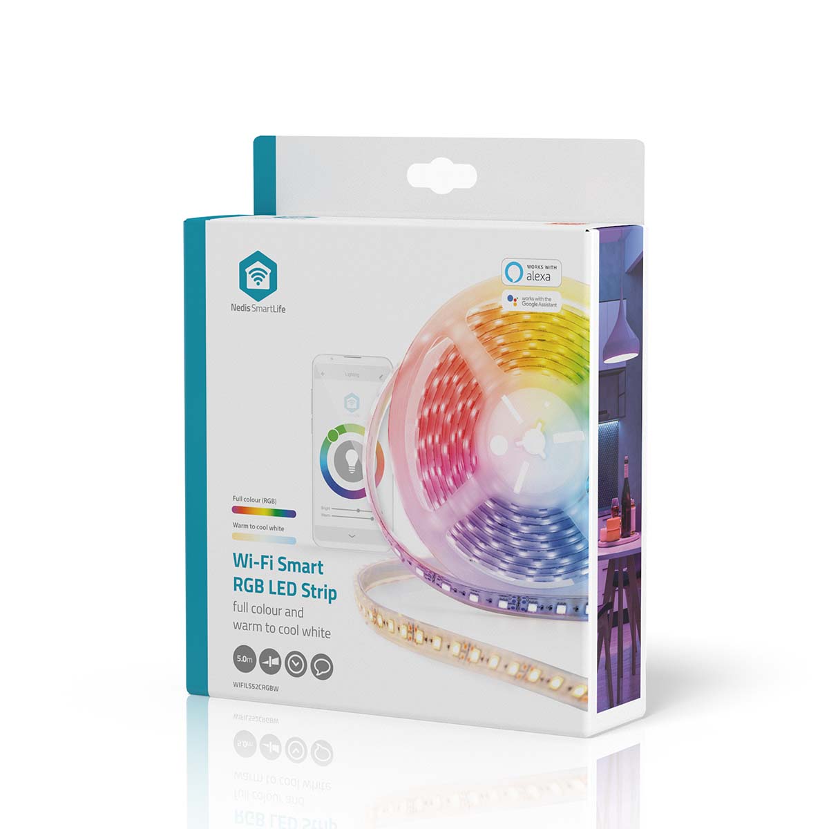 SmartLife LED-Streifen | Wi-Fi | Kaltweiss / RGB / Warmweiss | SMD | 5.00 m | IP21 | 2700 - 6500 K | 960 lm | Android™ / IOS