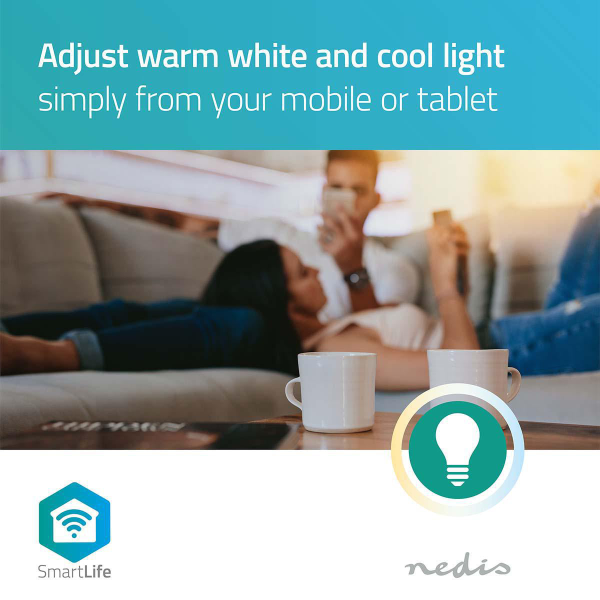 SmartLife LED-Spot | Wi-Fi | GU10 | 400 lm | 5 W | Kaltweiss / Warmweiss | 2700 - 6500 K | Energieklasse: F | Android™ / IOS | PAR16 | 3 Stück