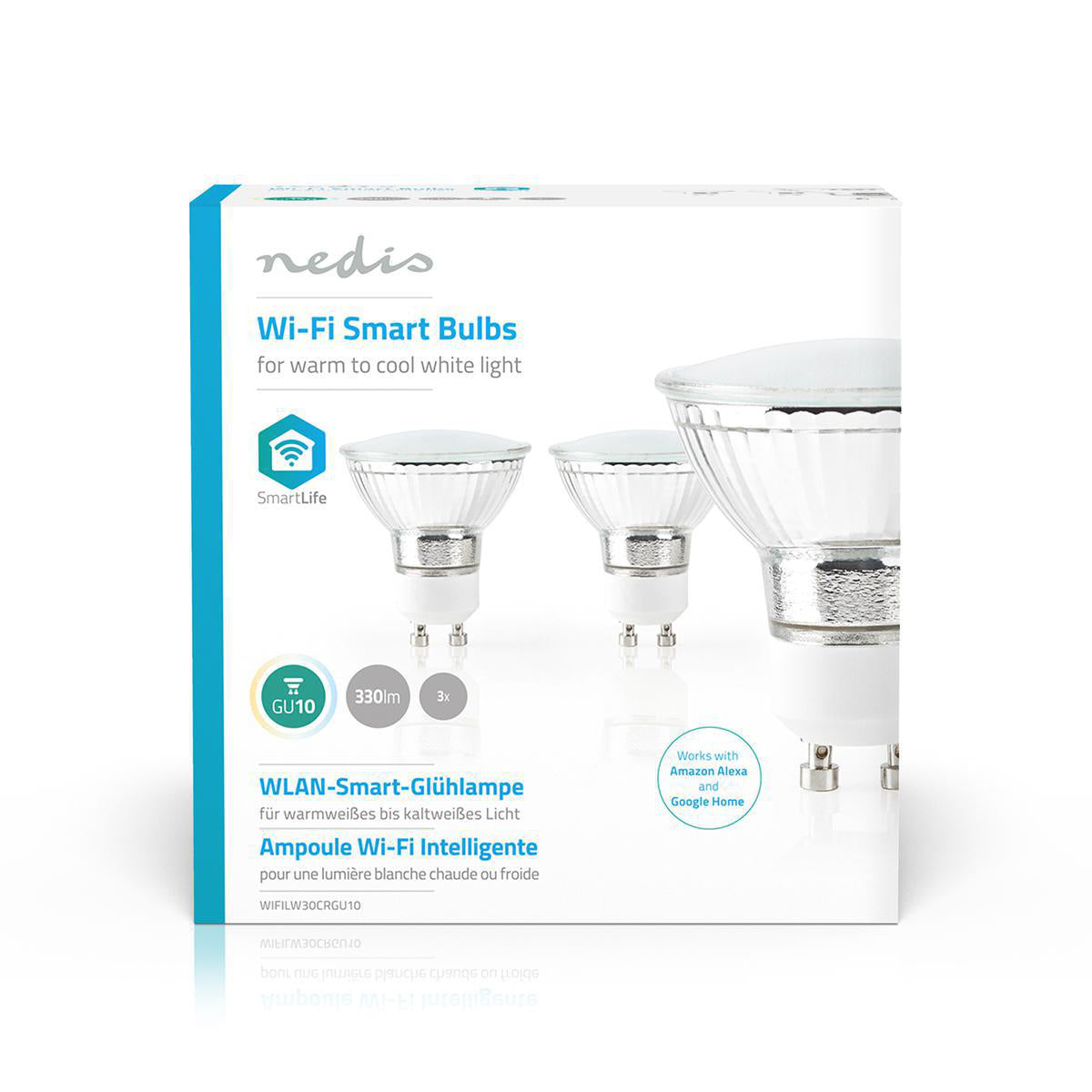 SmartLife LED-Spot | Wi-Fi | GU10 | 400 lm | 5 W | Kaltweiss / Warmweiss | 2700 - 6500 K | Energieklasse: F | Android™ / IOS | PAR16 | 3 Stück