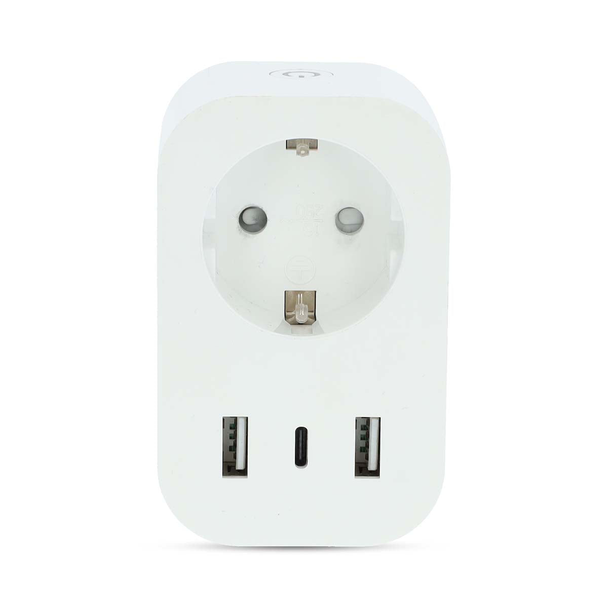 SmartLife Smart Stecker | Wi-Fi | IP21 | Leistungsmesser | 3680 W | Type F (CEE 7/7) / 1x USB-C™ / 2x USB | 0 - 55 °C | Android™ / IOS | Weiss | 1 Stück