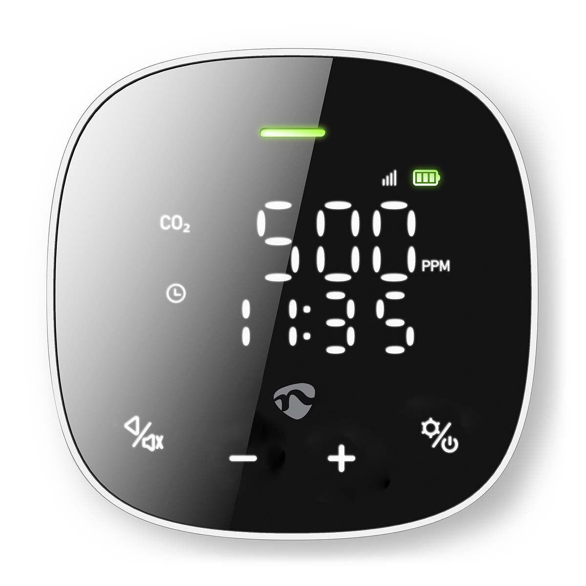 SmartLife Luftqualitätsmonitor | Wi-Fi | inkl. Display | Kohlendioxid (CO2) / Luftfeuchtigkeit / Temperatur | Android™ / IOS | Schwarz / Weiss