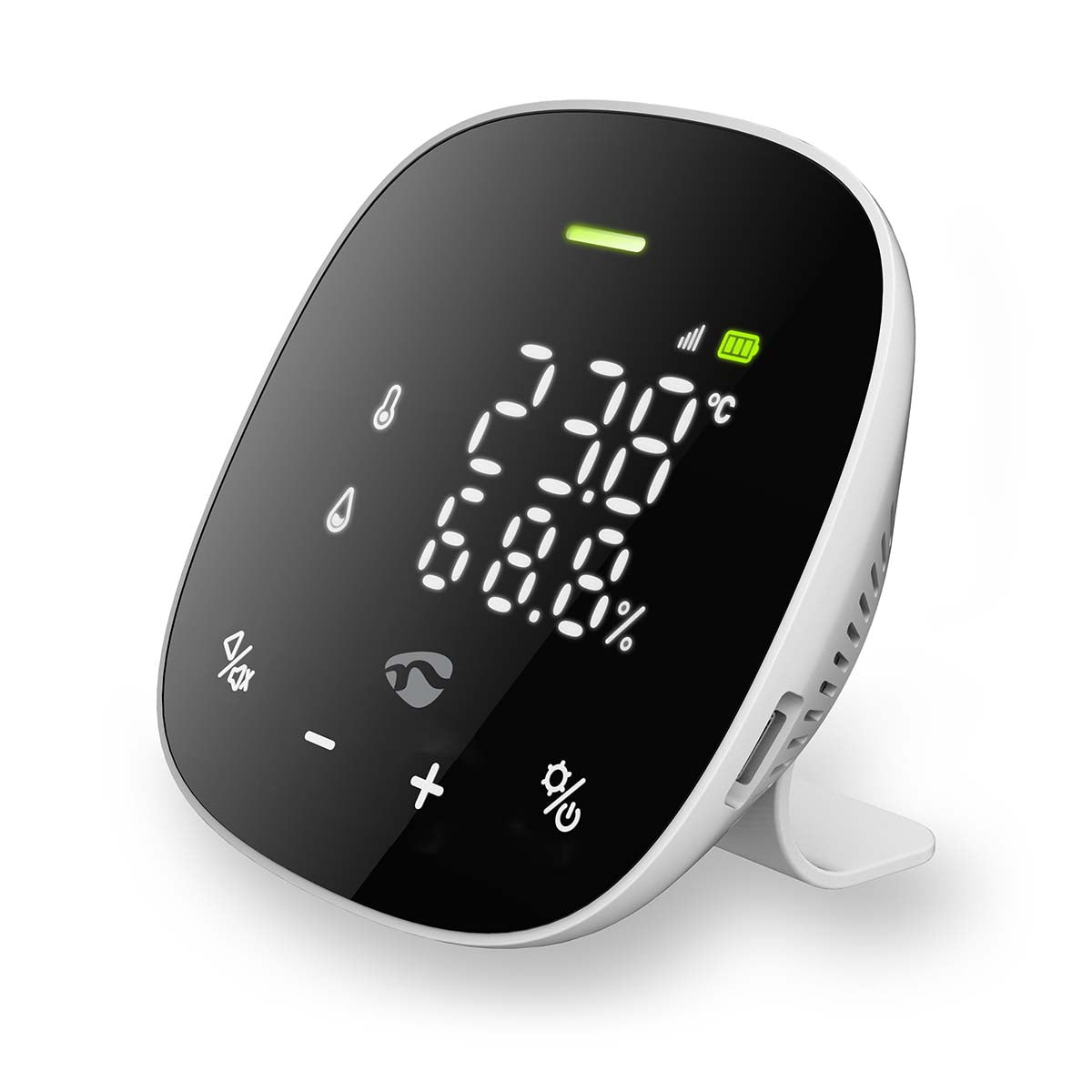 SmartLife Luftqualitätsmonitor | Wi-Fi | inkl. Display | Kohlendioxid (CO2) / Luftfeuchtigkeit / Temperatur | Android™ / IOS | Schwarz / Weiss