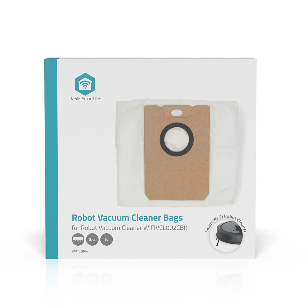 Staubsaugerbeutel | 5 Stück | Synthetik | Meist verkauft für: Nedis® WIFIVCL002CBK | Weiss