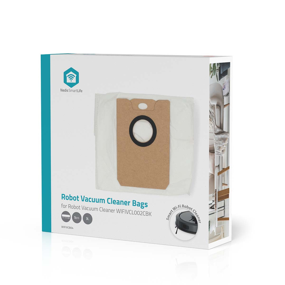 Staubsaugerbeutel | 5 Stück | Synthetik | Meist verkauft für: Nedis® WIFIVCL002CBK | Weiss
