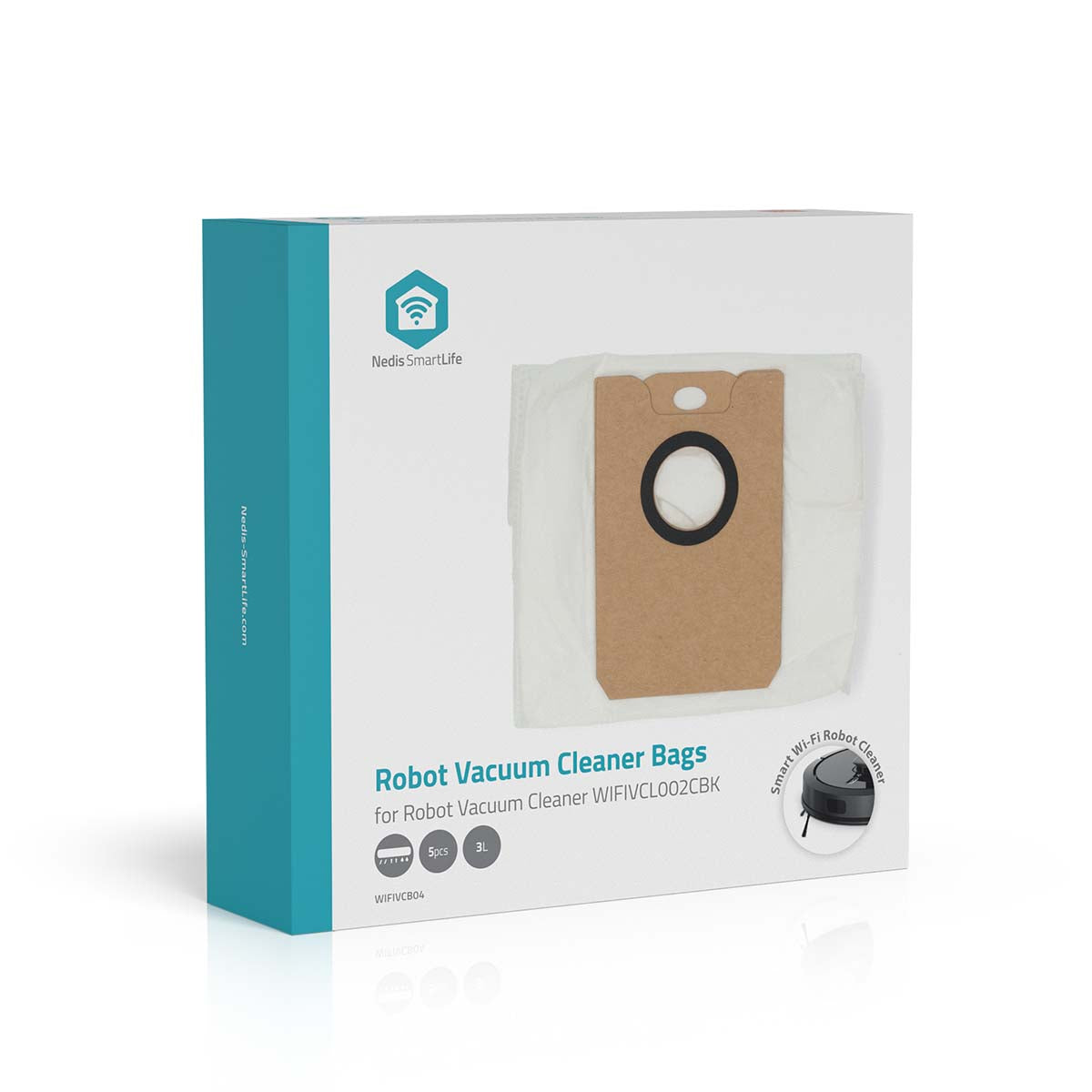 Staubsaugerbeutel | 5 Stück | Synthetik | Meist verkauft für: Nedis® WIFIVCL002CBK | Weiss