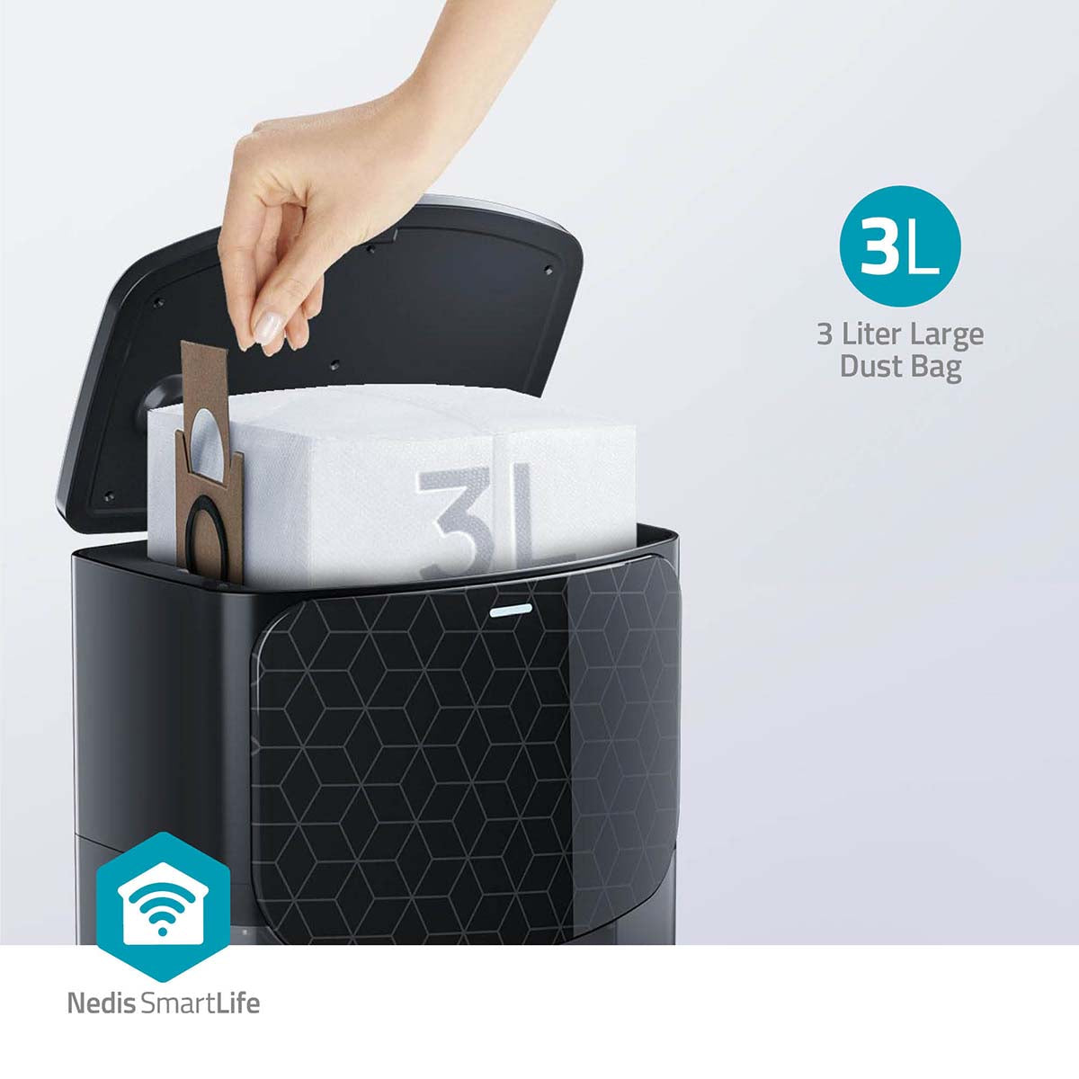 SmartLife Roboter-Staubsauger | Laser-Navigation | Wi-Fi | Kapazität Auffangbehälter: 0.6 l | Automatisches Laden | Maximale Betriebszeit: 3 Std | Schwarz | Android™ / IOS