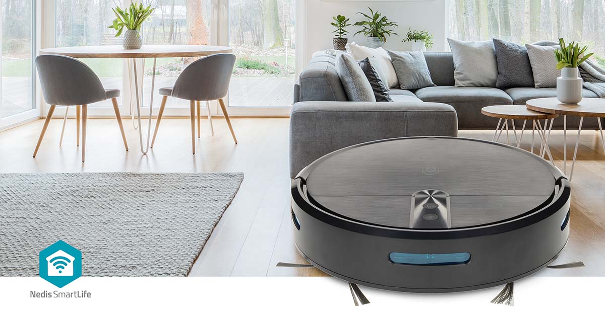 SmartLife Roboter-Staubsauger | Random | Wi-Fi | Kapazität Auffangbehälter: 0.6 l | Automatisches Laden | Maximale Betriebszeit: 2 Std | Schwarz | Android™ / IOS