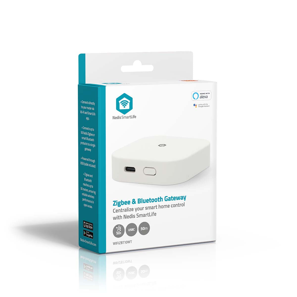 SmartLife Gateway | Bluetooth® / Zigbee 3.0 | 50 Geräte | Stromversorgung über USB | Android™ / IOS | Weiss