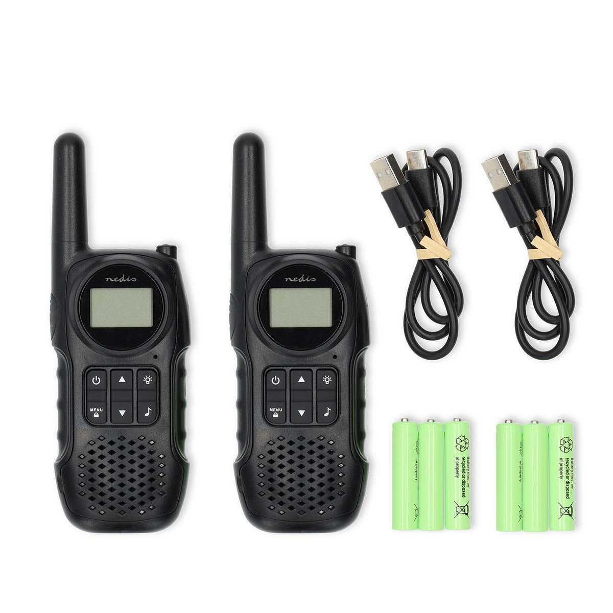 Walkie-Talkie-Set | 2 Hörer | Bis zu 10 km | Frequenzkanäle: 8 | PTT / VOX | Bis zu 3 Hours | Kopfhörerausgang | Schwarz