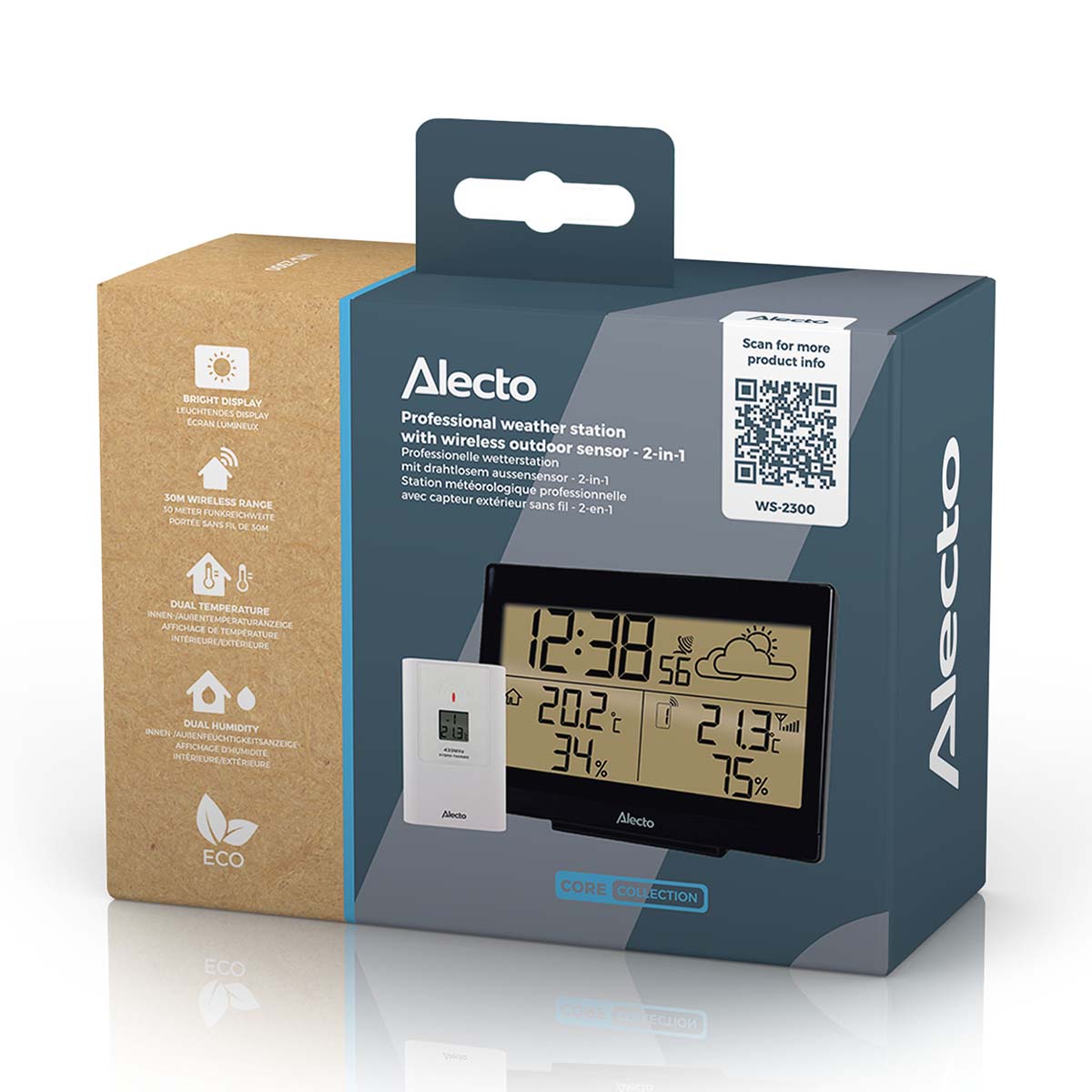 Wetterstation mit Funksensor Schwarz