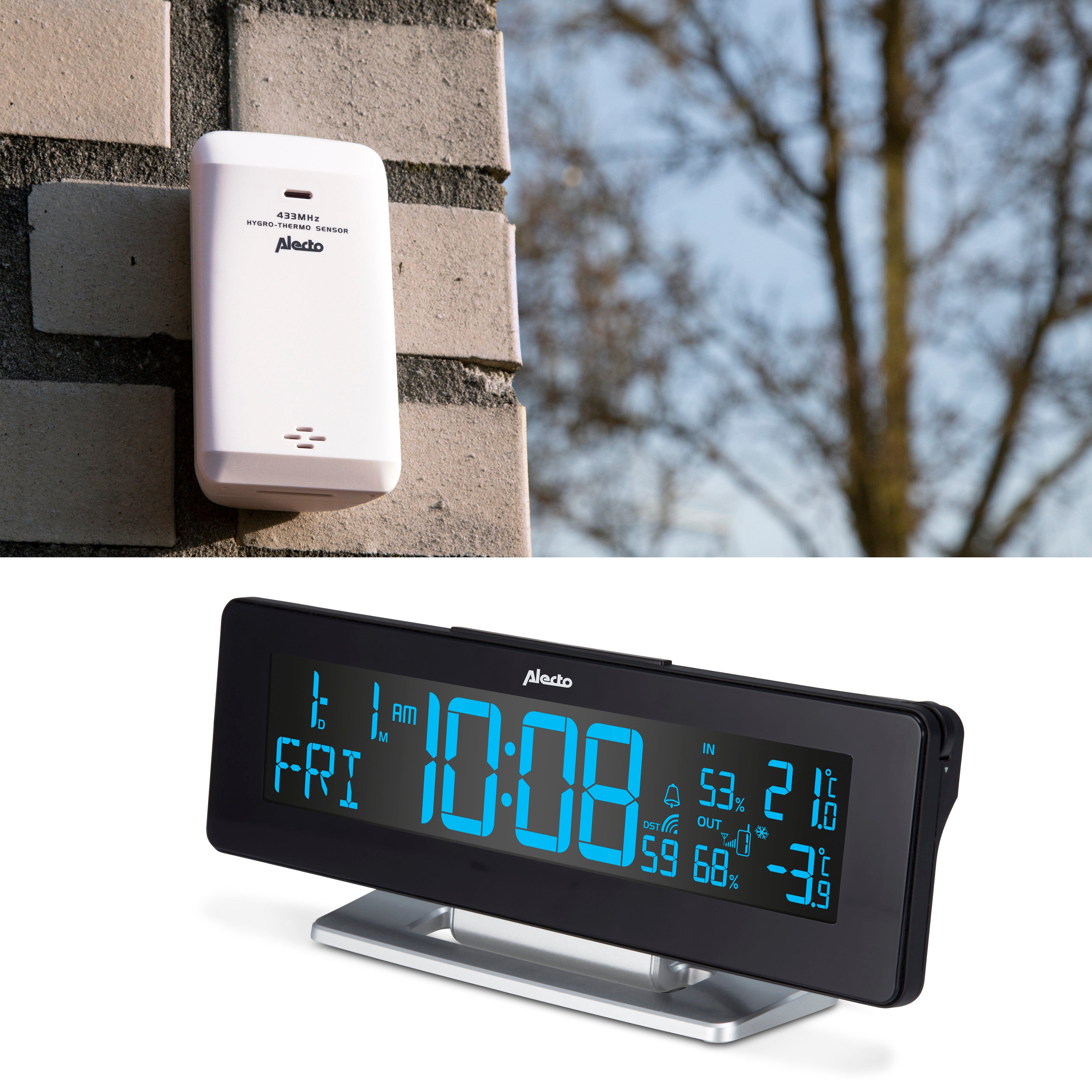 Digitaler Wecker mit Wetterstation