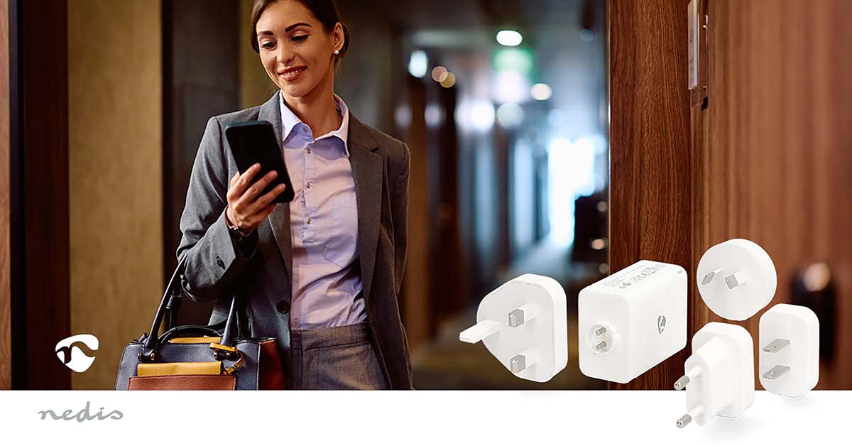 Reise-Adapter | 100 - 240 V AC 50/60 Hz | 65 W | Weiss