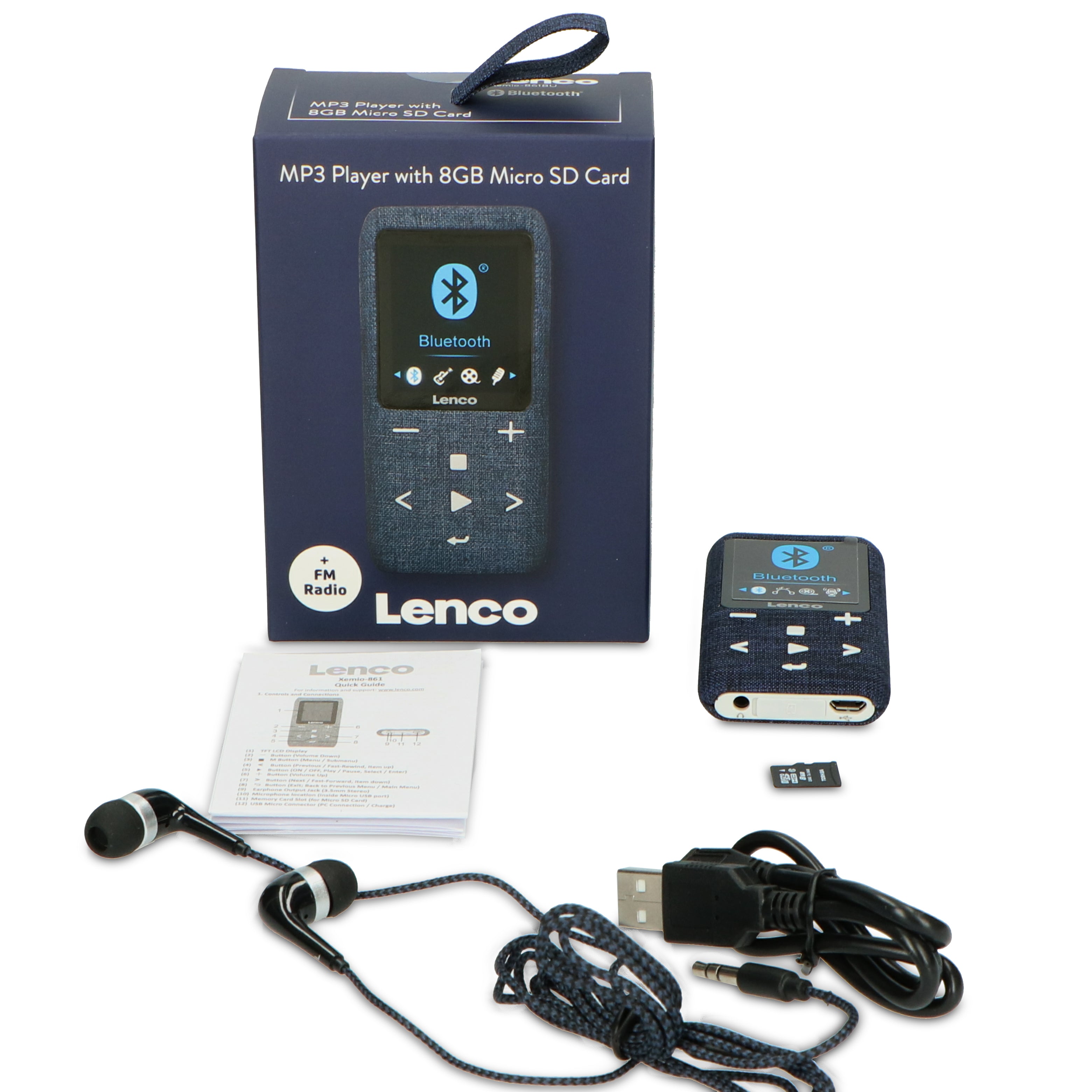 MP3/MP4-Player mit Bluetooth® 8 GB Micro SD-Karte Blau