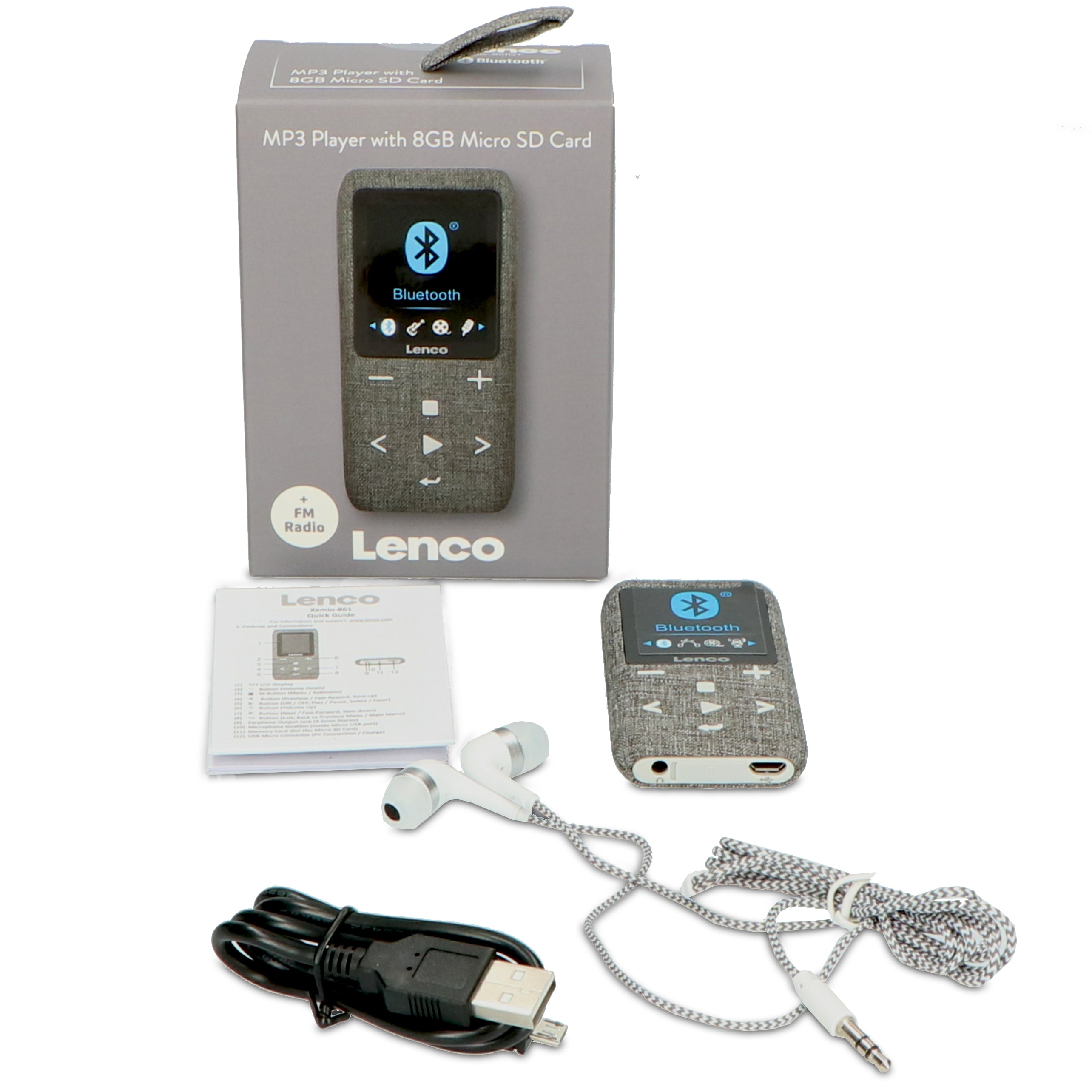MP3/MP4-Player mit Bluetooth® 8 GB Micro SD-Karte Grau