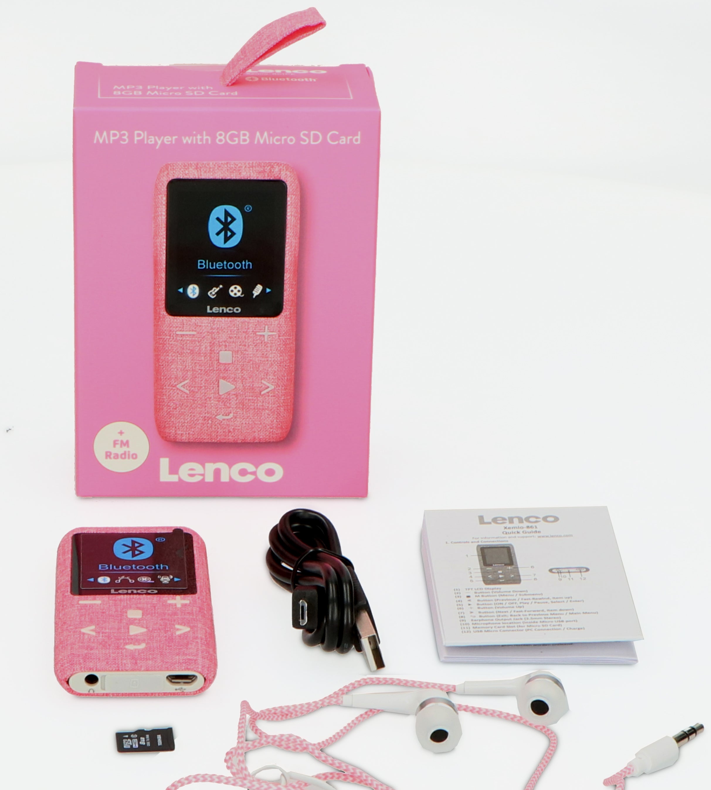 MP3/MP4-Player mit Bluetooth® 8 GB Micro SD-Karte Rosa