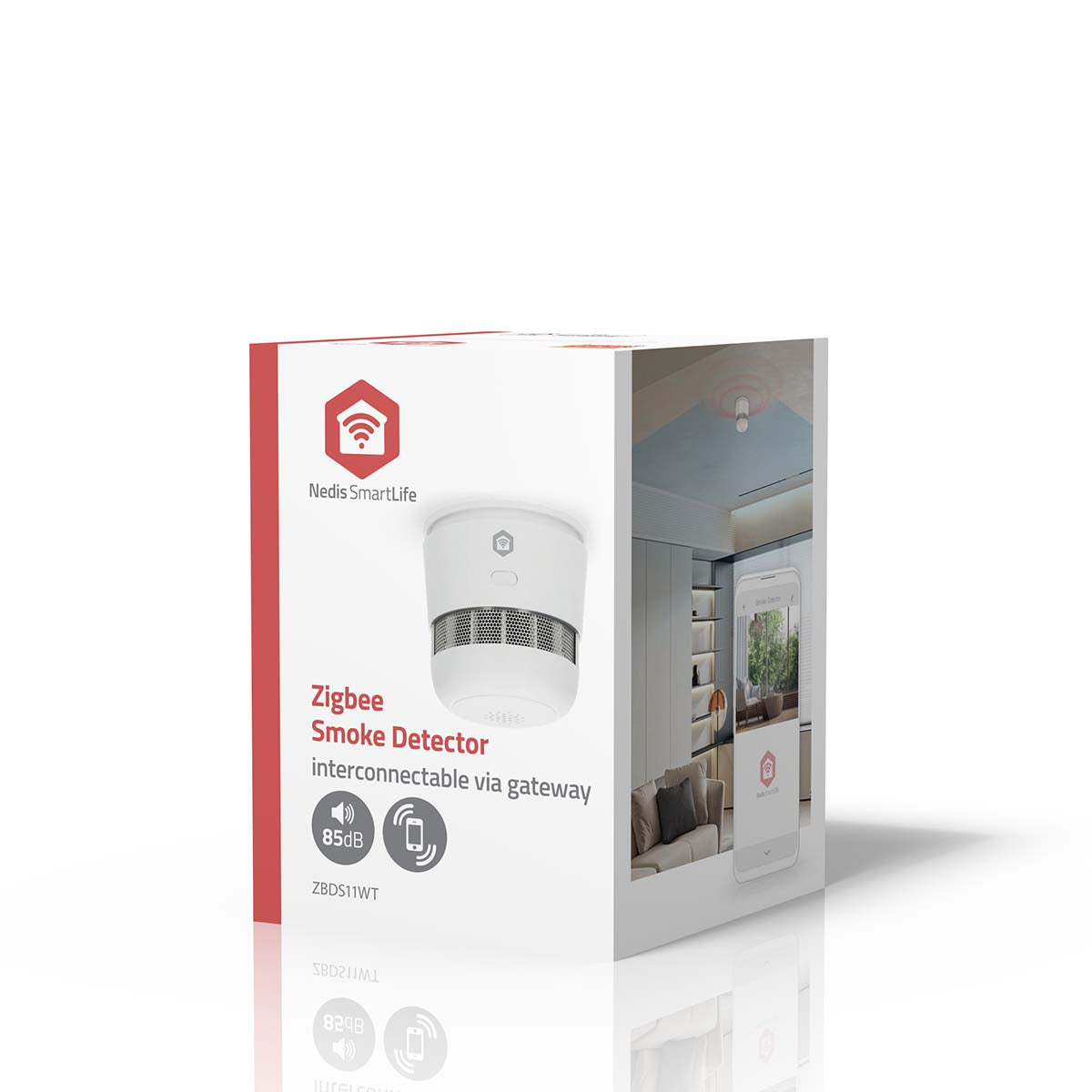 SmartLife Smoke Detector | Zigbee 3.0 | Battery Powered | Sensor life cycle: 10 year | EN 14604