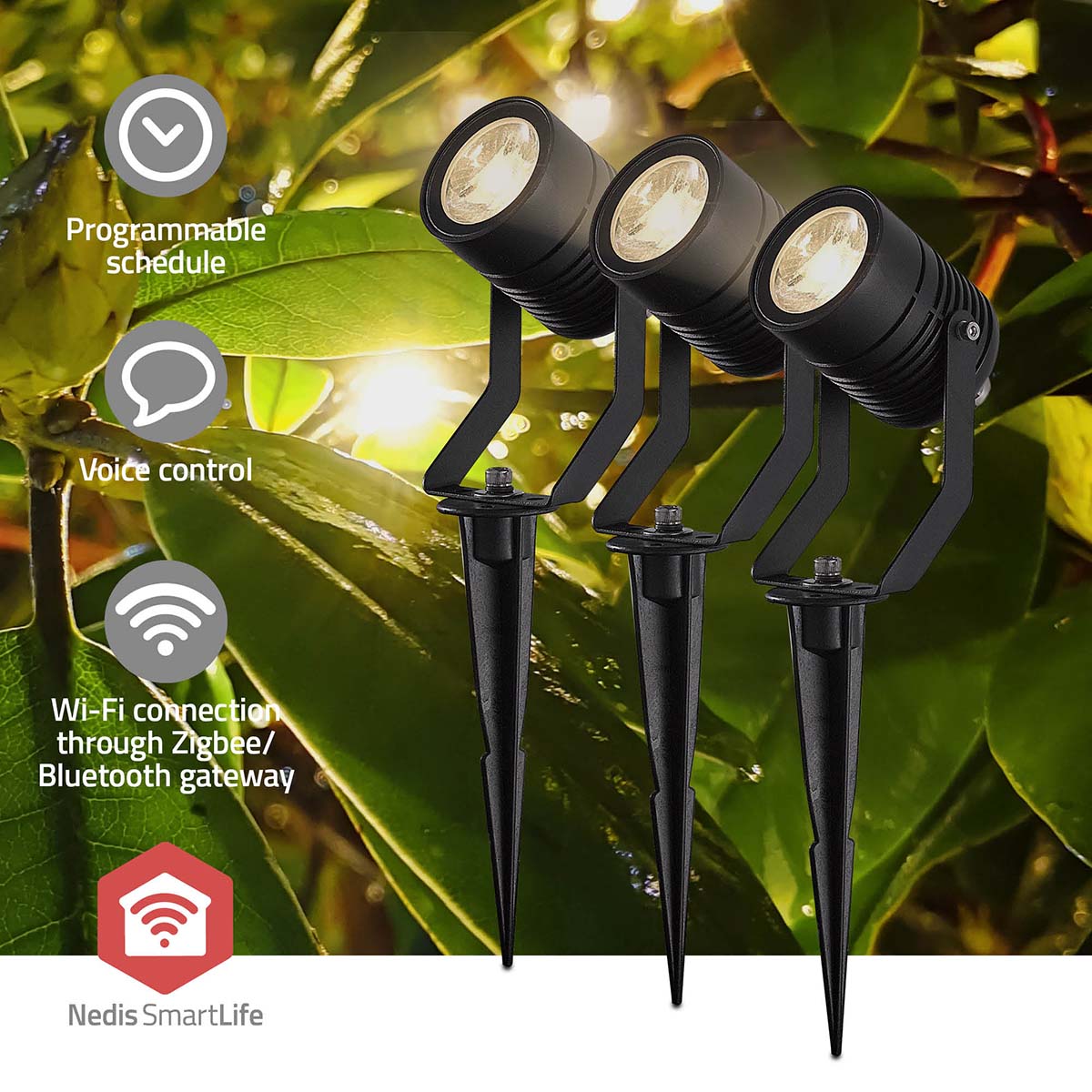 Smartlife-Außenleuchte | 3 x 90 lm | Zigbee 3.0 | 3 x 3 W | RGB | 2700 K | Aluminium | Android™ / IOS