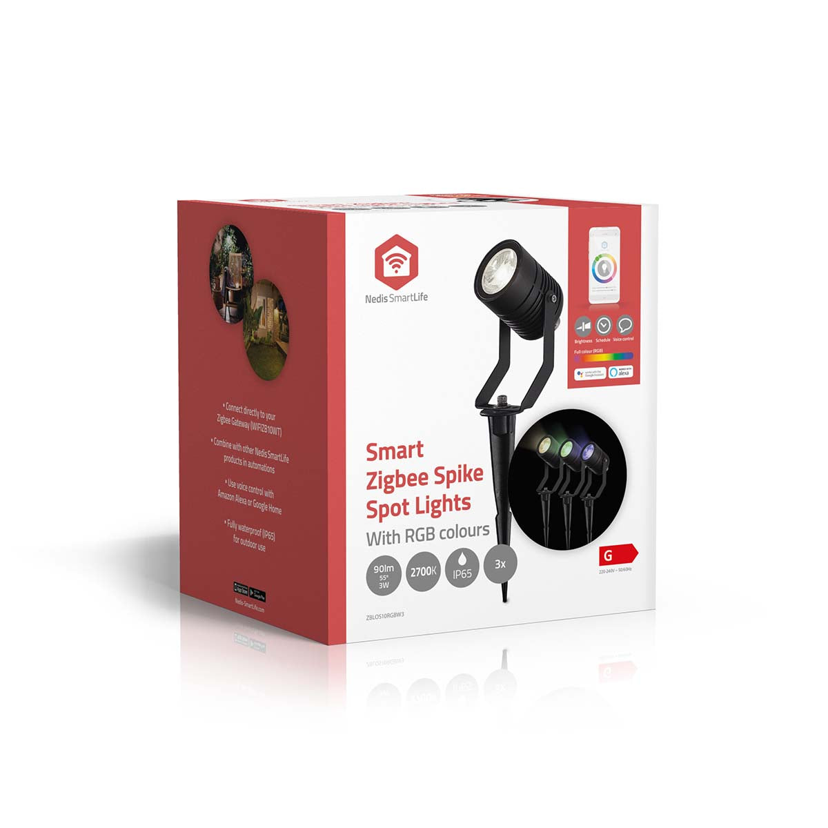 Smartlife-Außenleuchte | 3 x 90 lm | Zigbee 3.0 | 3 x 3 W | RGB | 2700 K | Aluminium | Android™ / IOS