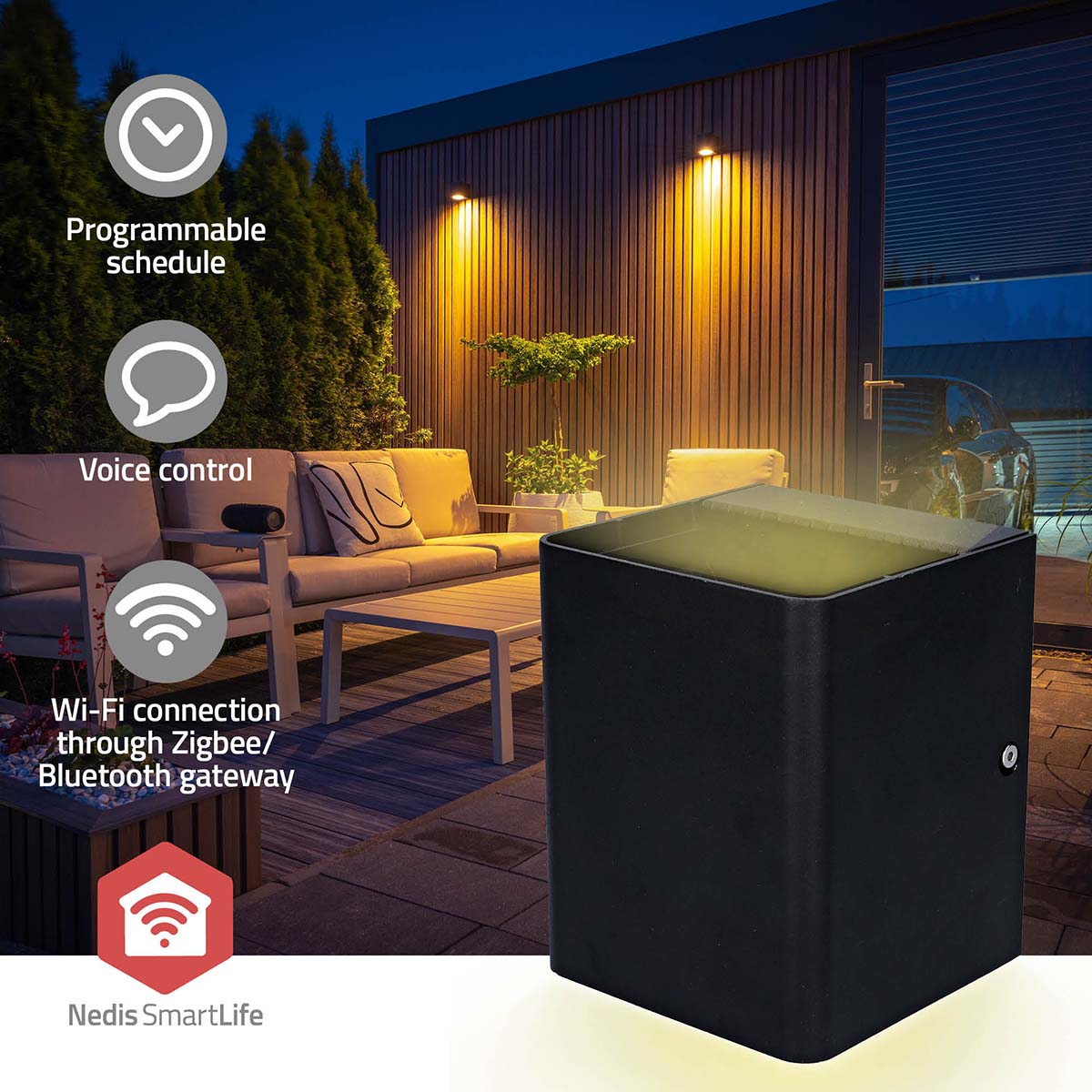 Smartlife-Außenleuchte | 2 x 270 lm | Zigbee 3.0 | 12 + 4 W | RGB / Warmweiss | 2700 K | Aluminium | Android™ / IOS