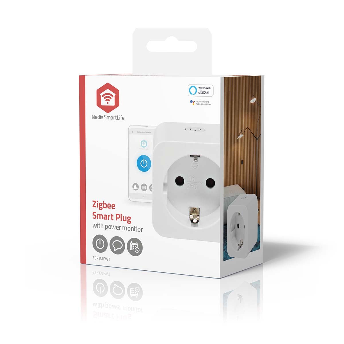 SmartLife Smart Stecker | Zigbee 3.0 | IP21 | Leistungsmesser | 3680 W | Hybrid (CEE 7/7) | 0 - 55 °C | Android™ / IOS | Weiss | 1 Stück