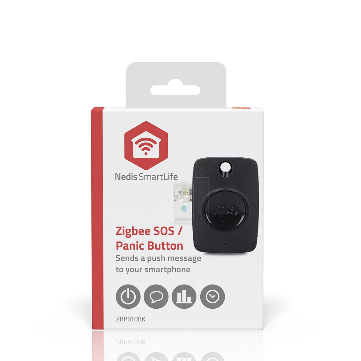 Smart-Panik-Knopf | Zigbee 3.0 | Batterietyp – Energie: CR2450 | Schwarz