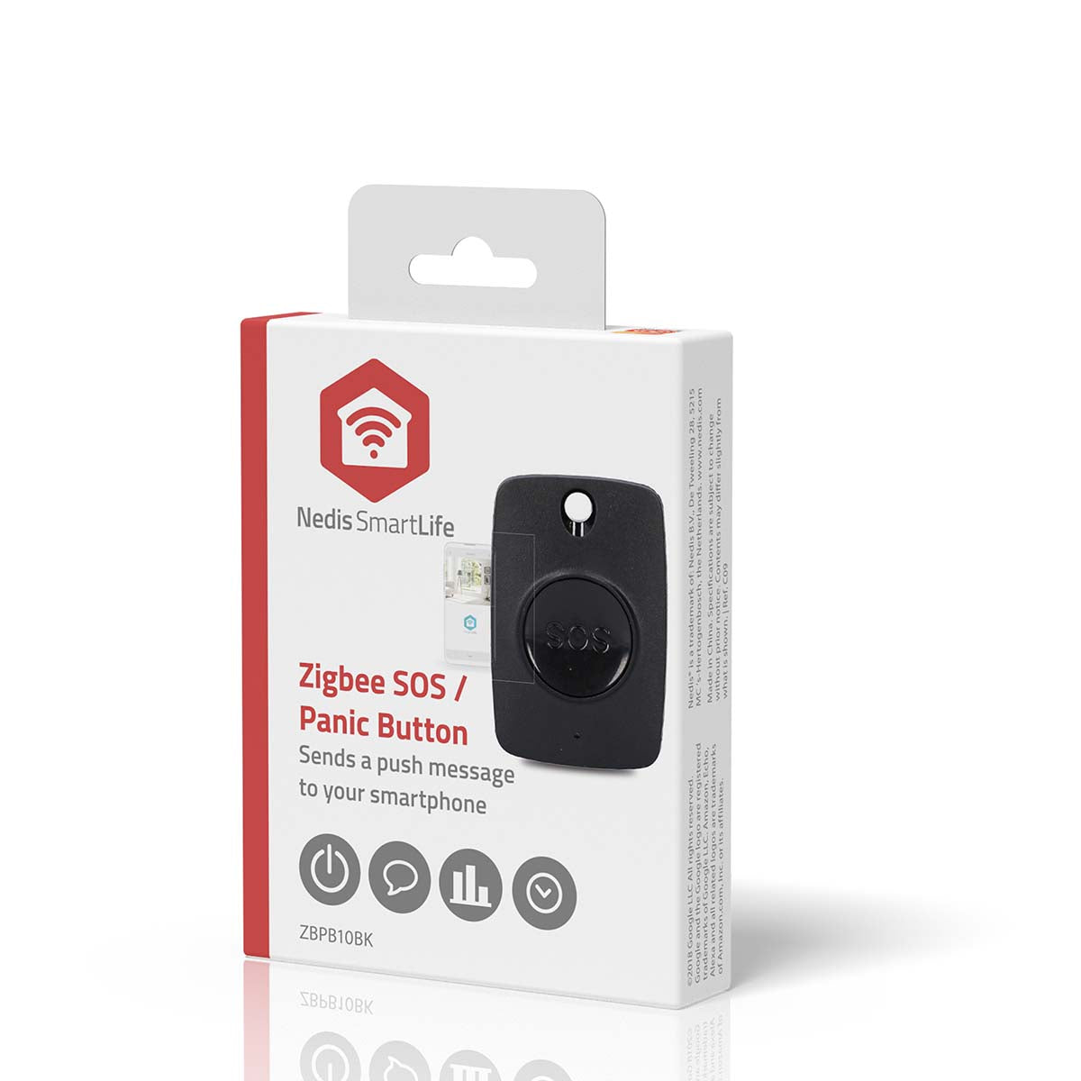 Smart-Panik-Knopf | Zigbee 3.0 | Batterietyp – Energie: CR2450 | Schwarz