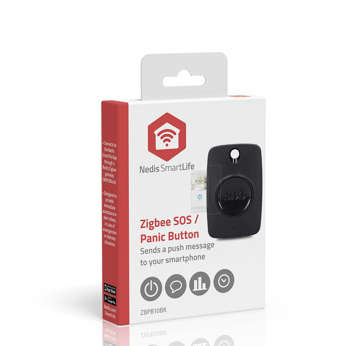 Smart-Panik-Knopf | Zigbee 3.0 | Batterietyp – Energie: CR2450 | Schwarz