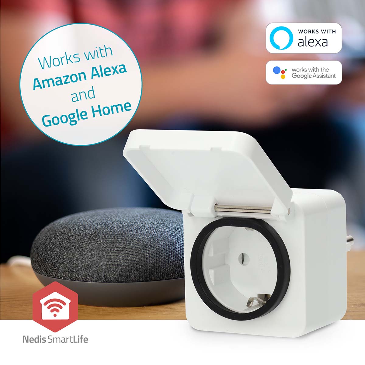 SmartLife Smart Stecker | Zigbee 3.0 | IP44 | Leistungsmesser | 3680 W | Type F (CEE 7/7) | -25 - 55 °C | Android™ / IOS | Weiss | 1 Stück