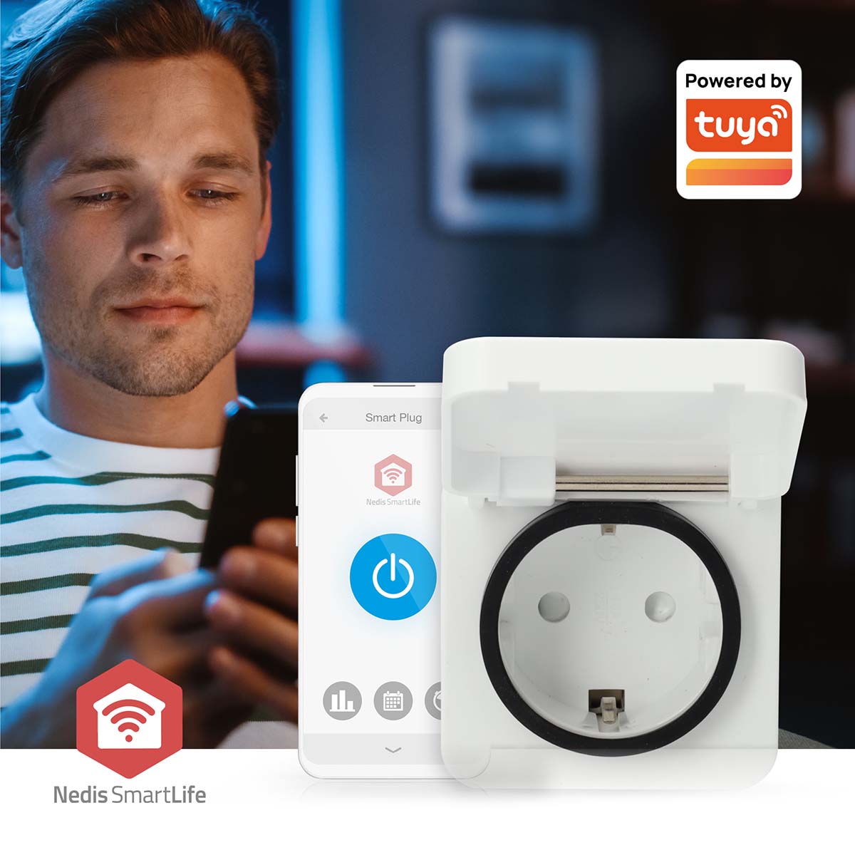 SmartLife Smart Stecker | Zigbee 3.0 | IP44 | Leistungsmesser | 3680 W | Type F (CEE 7/7) | -25 - 55 °C | Android™ / IOS | Weiss | 1 Stück