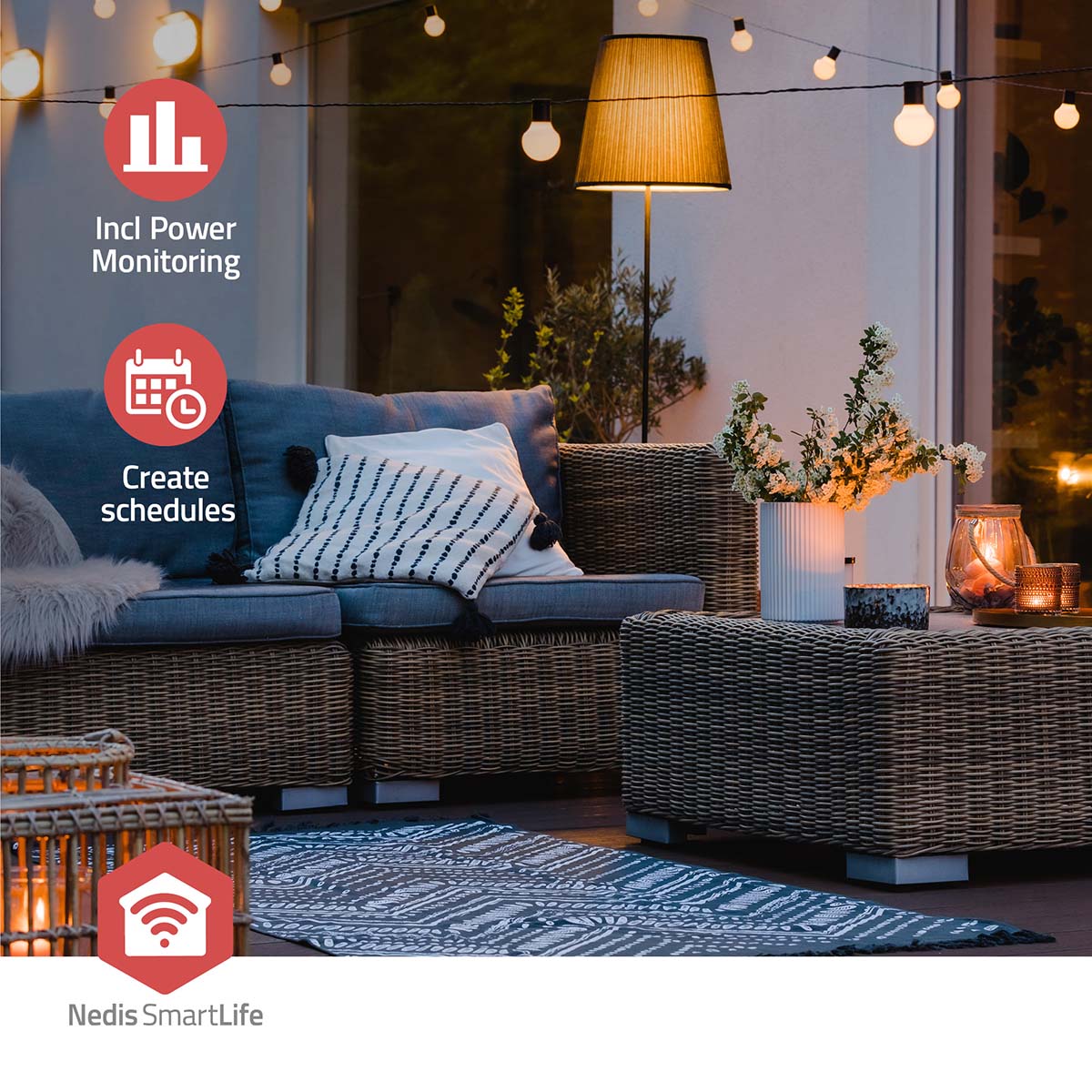 SmartLife Smart Stecker | Zigbee 3.0 | IP44 | Leistungsmesser | 3680 W | Type F (CEE 7/7) | -25 - 55 °C | Android™ / IOS | Weiss | 1 Stück