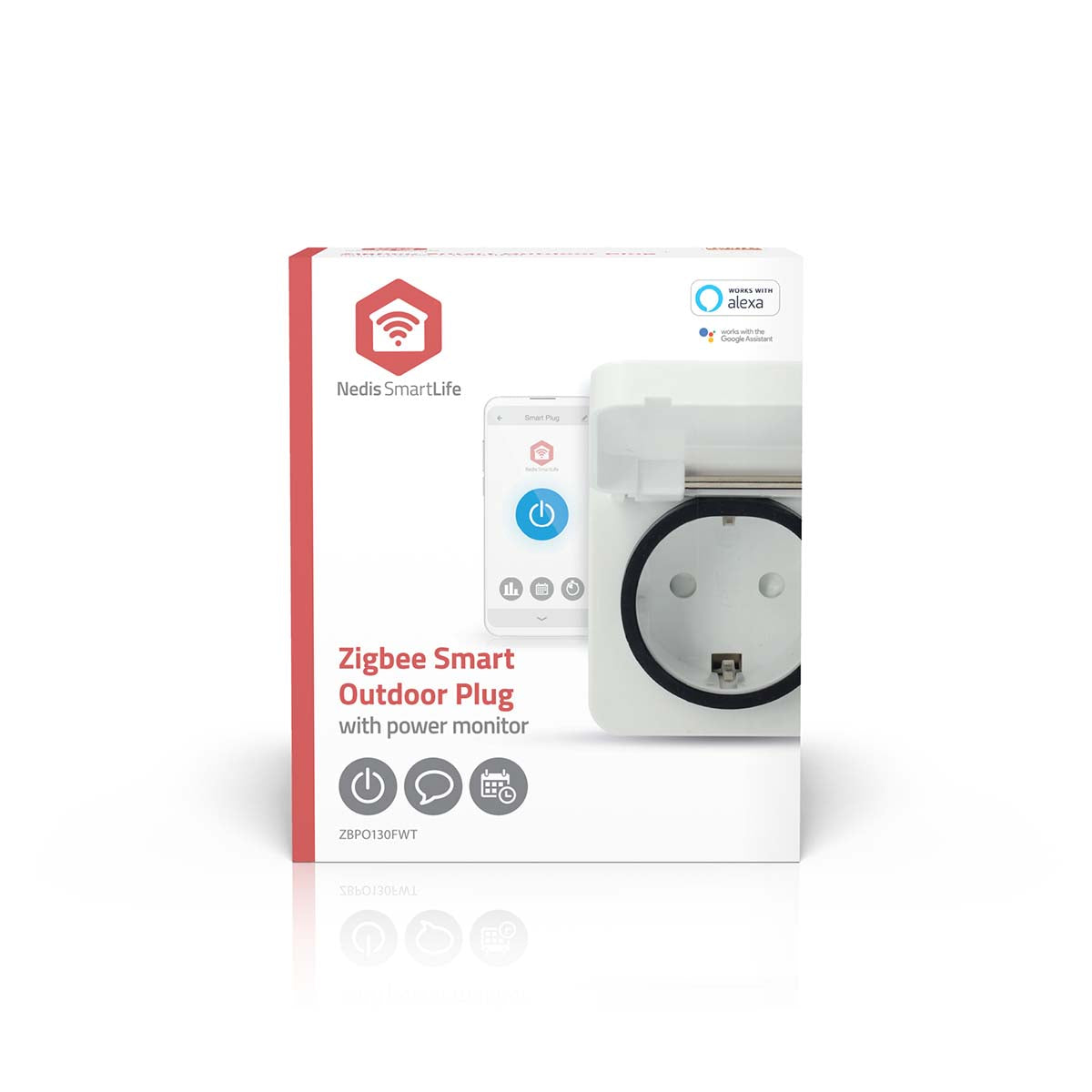 SmartLife Smart Stecker | Zigbee 3.0 | IP44 | Leistungsmesser | 3680 W | Type F (CEE 7/7) | -25 - 55 °C | Android™ / IOS | Weiss | 1 Stück