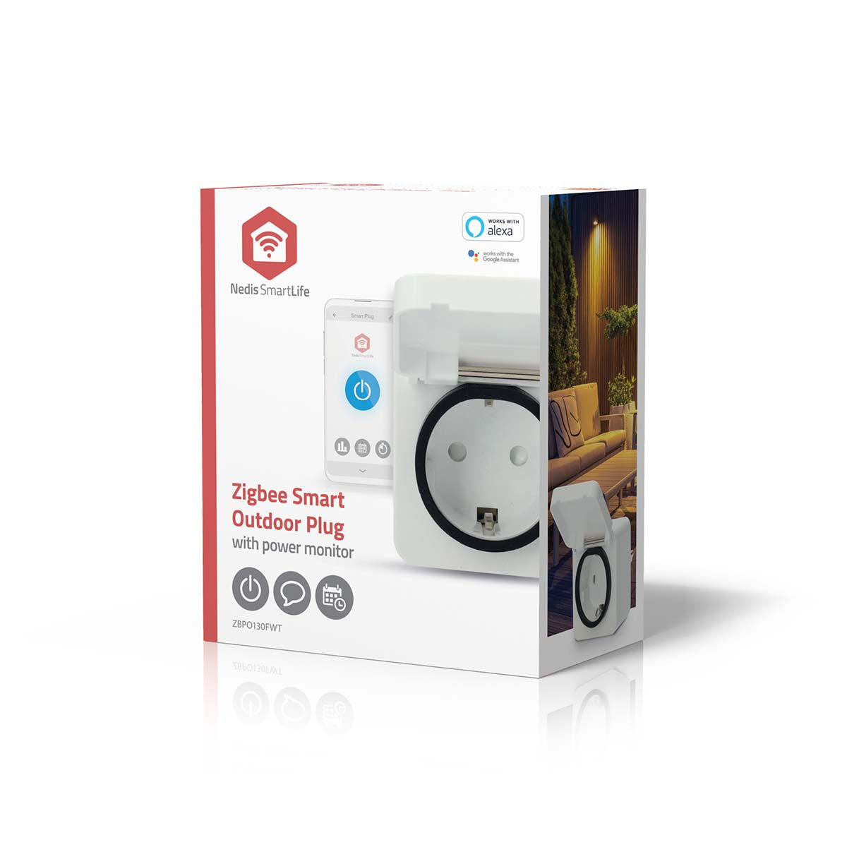 SmartLife Smart Stecker | Zigbee 3.0 | IP44 | Leistungsmesser | 3680 W | Type F (CEE 7/7) | -25 - 55 °C | Android™ / IOS | Weiss | 1 Stück