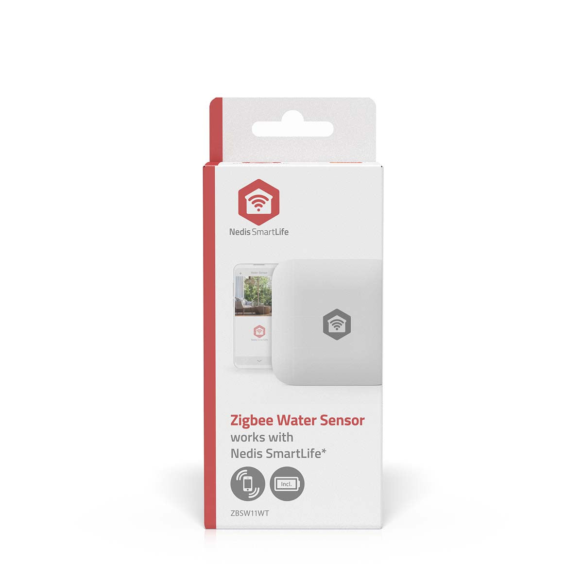 SmartLife Wassermelder | Zigbee 3.0 | Batteriebetrieben | Max. Batterie-Lebensdauer: 12 Monate | Weiss