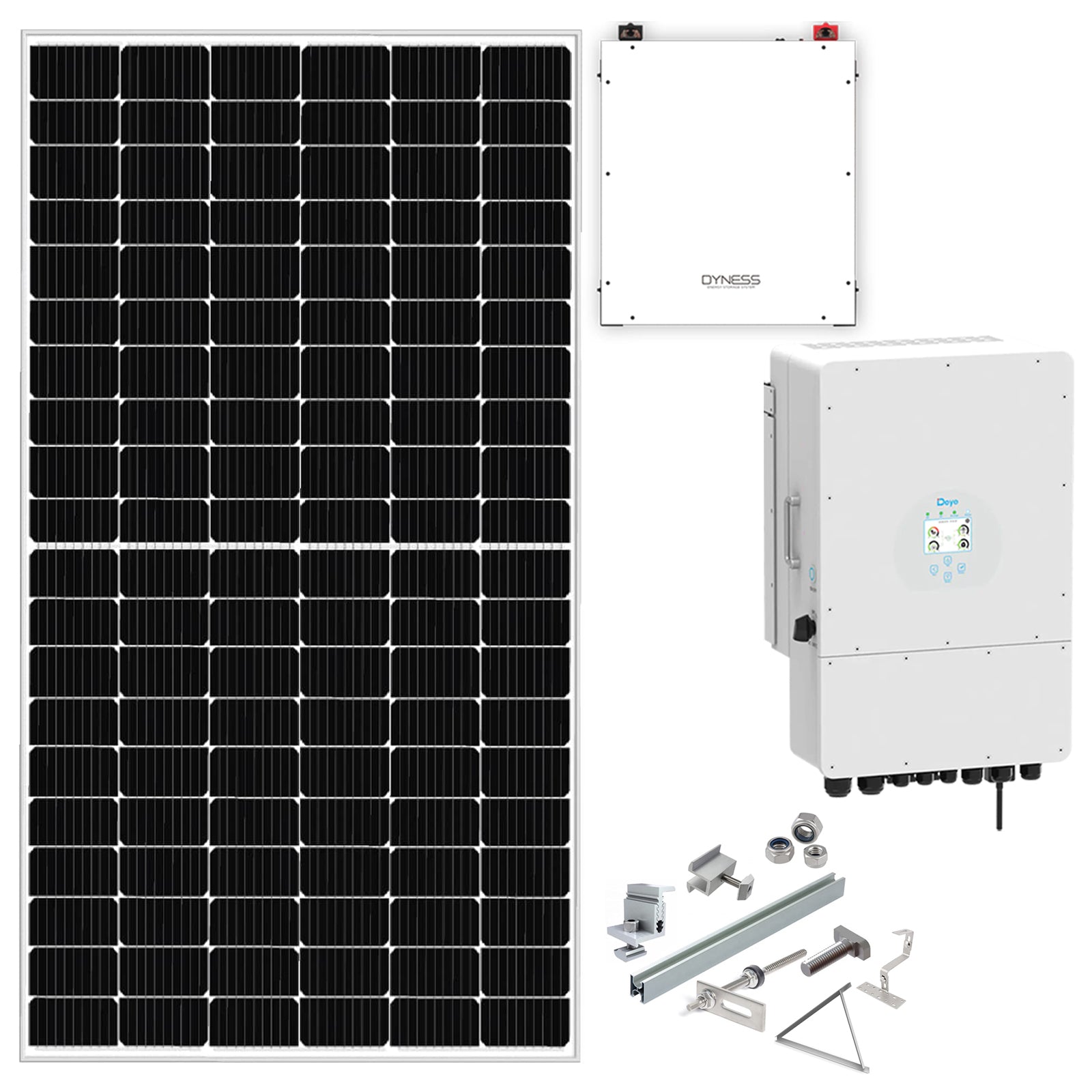 asdec life® Photovoltaik Komplettpaket 4 - Hybrid 6 KW mit Batterie Energie-Speichersystem Ziegeldach hochkant