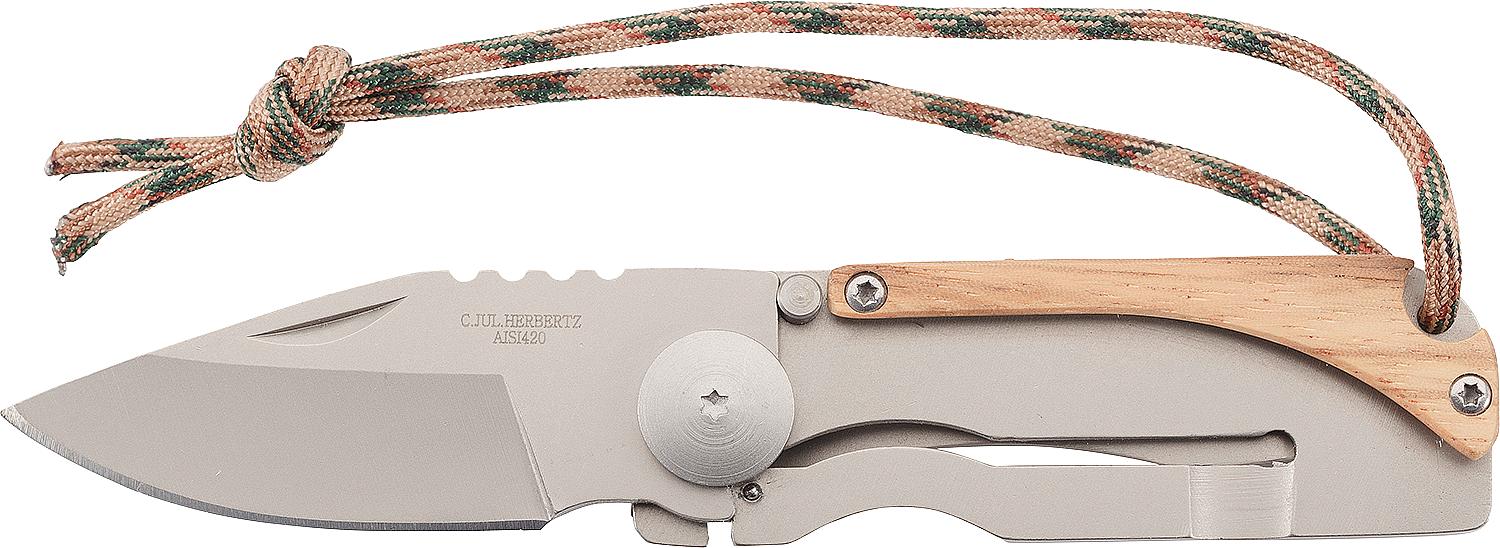 Taschenmesser kompakt, Länge geöffnet 14,0cm und Klingenschutz aus Zebraholz *KB*