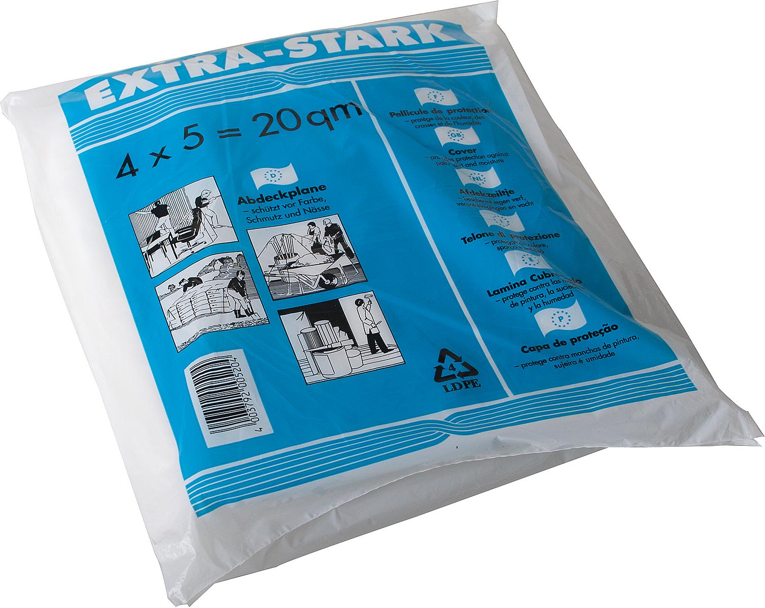 LDPE-Abdeckplane "Extra Stark" ca. 50 my 4 x 5,0 m