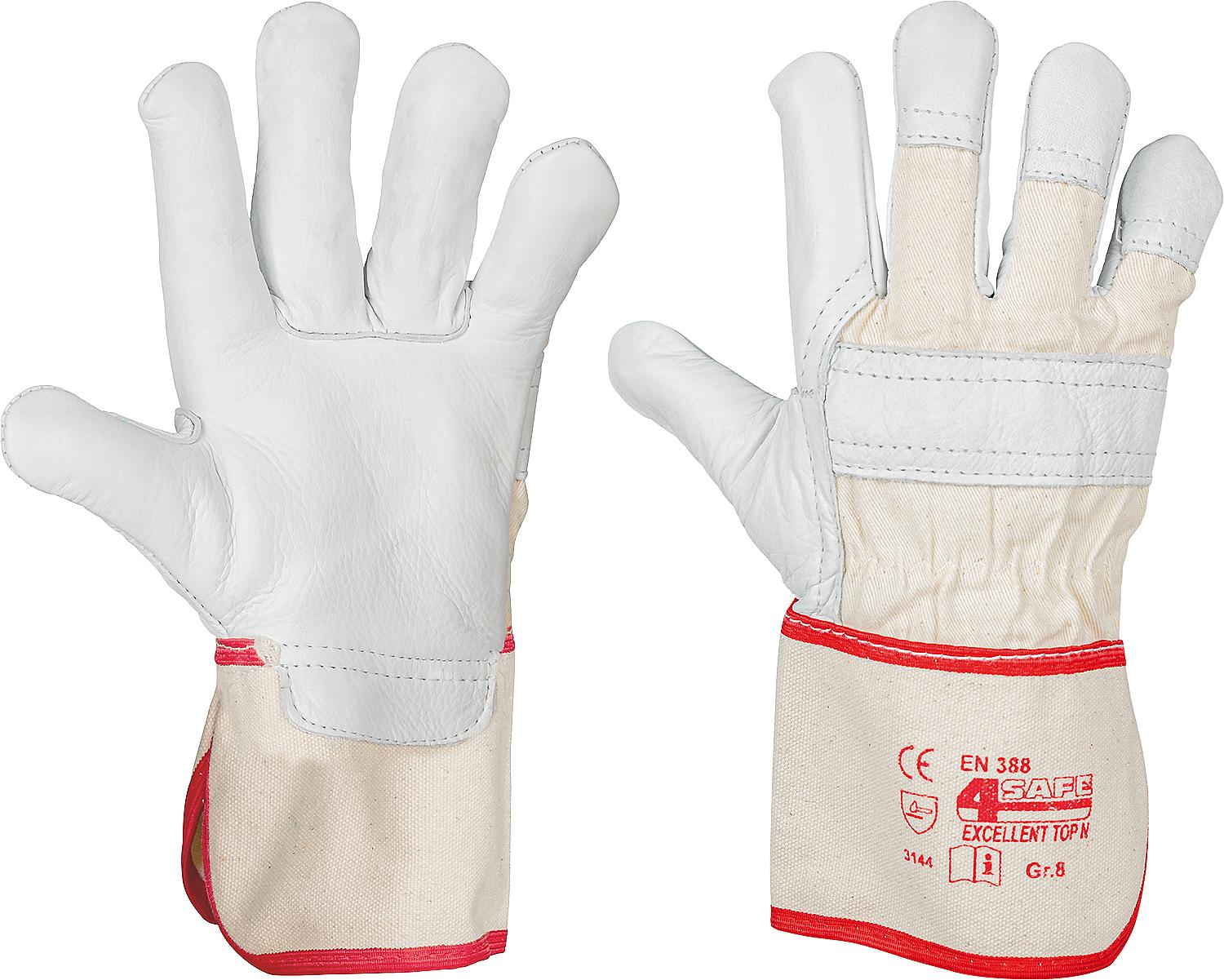 Rindnarbenlederhandschuh "Excellent N", Top-Qualität EN 388, Kat. 2, Größe M