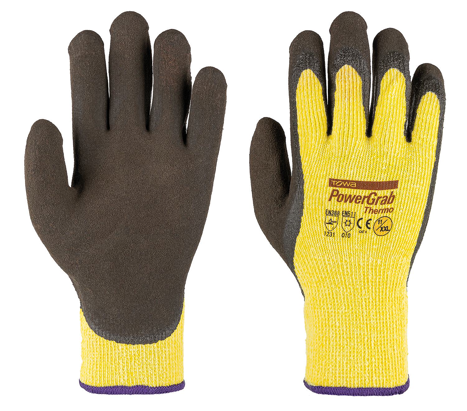 Grobstrickhandschuh, Paar Power Grap Thermo, orange/gelb Acryl/Baumwolle, Größe XXL