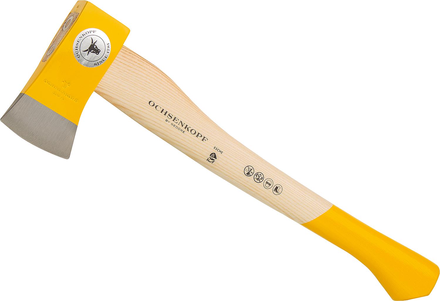 Beil orange lackiert Stiellänge 500mm, G=1,25Kg Schneide L=100mm