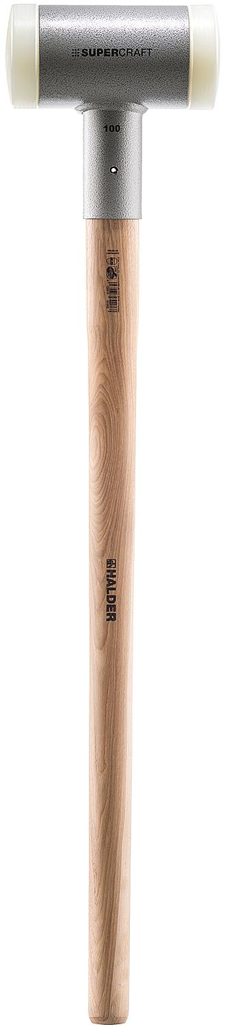 SUPERCRAFT-Vorschlaghammer, rückschlagfrei, mit Hickorystiel, Ø 80 mm / 4,41 kg, Nylon
