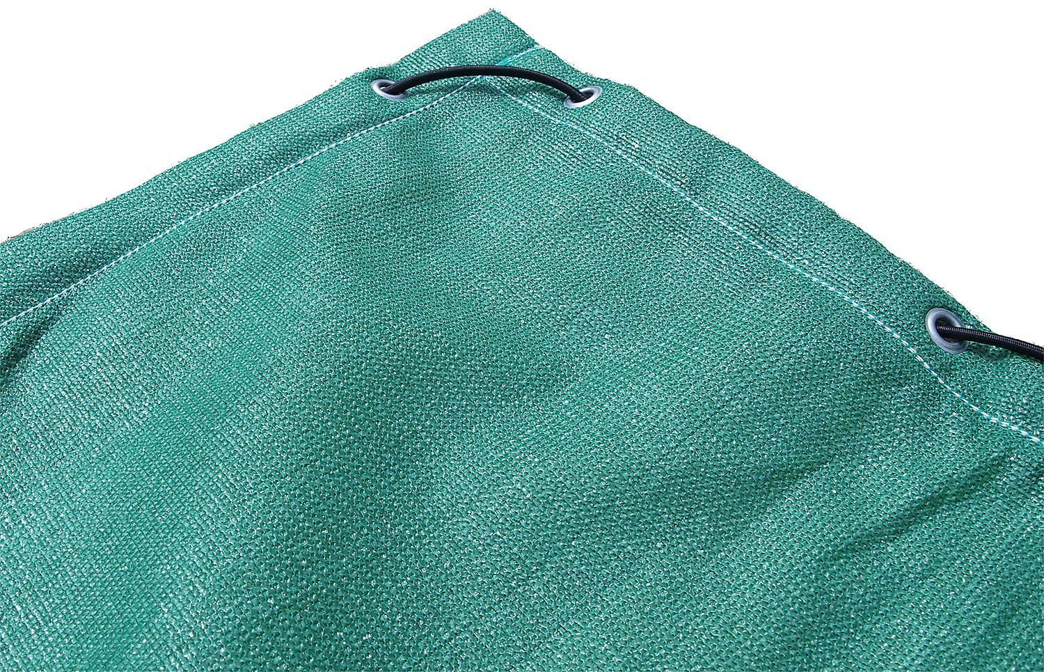 Container-Polyethylen-Bändchengewebe, luftdurchlässig, Farbe grün, Abmessung 3,0 x 4,0 m ca. 200 g/qm, mit Expanderseil