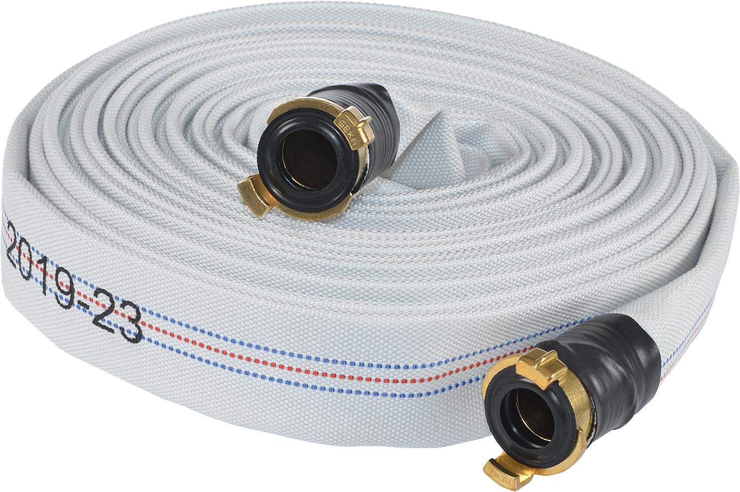 Bauschlauch mit GEKA Schnellkupplung, 15m-Rolle, Polyestergarn, 11/4"