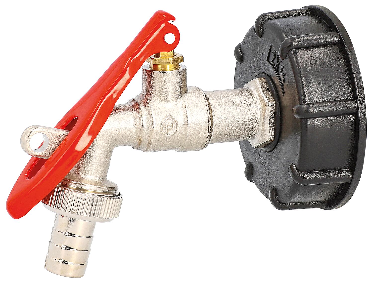 IBC Adapter mit abschließ. Auslaufkugelhahn 3/4", S 60 x 6