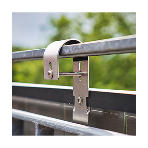 asdec life ® Befestigungssatz für Balkonkraftwerke -Balkongeländer eckig für 2 Module