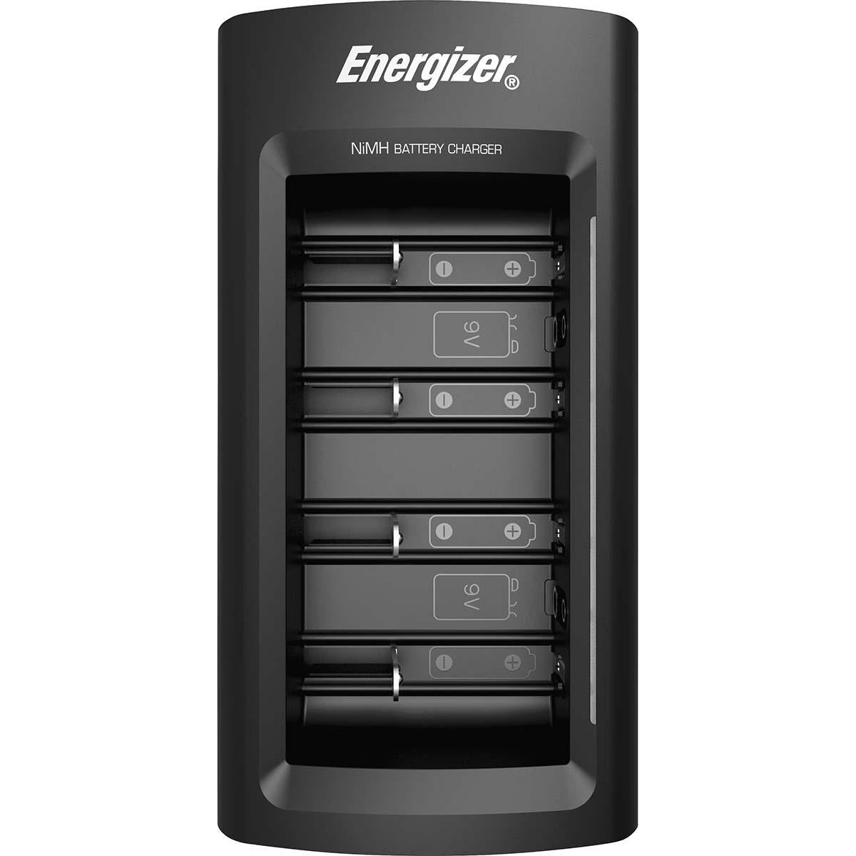 NiMH-Akku-Ladegerät AA / AAA | 1.2 VDC / 9 VDC | Ladeerhaltung | Frankrech / Typ C (CEE 7/16) | Sicherheitsfunktionen: Alkaline Batterieschutz / Kurzschlussschutz / Minus Delta V / Sicherheitstimer / Verpolungsschutz Batterien | Batterietyp – Ene...